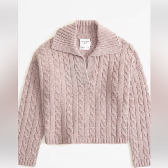 Abercrombie and Fitch Women's Cable Knit Sweater - Pink Size XS - Picture 1 of 11